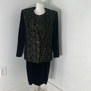 Vintage 80s Jaeger 3 Piece Velvet Suit Set
